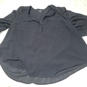 Torrid Black Textured Blouse